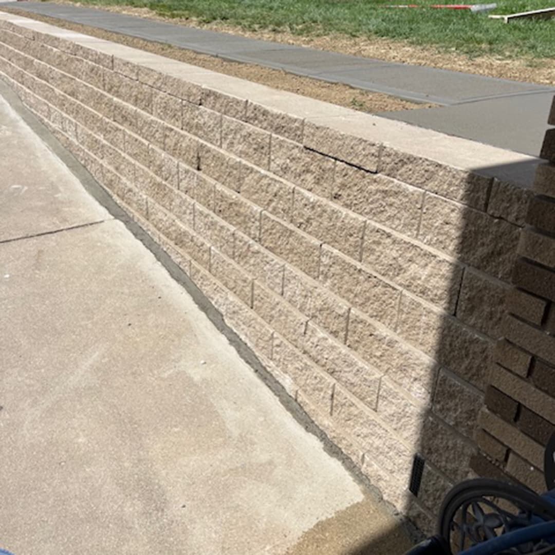 retaining wall installed along front sidewalk in Pittsburgh