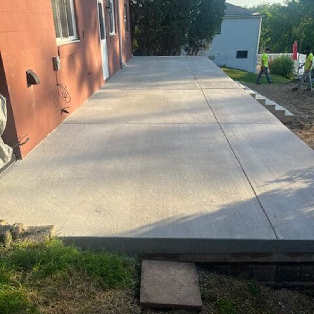 concrete patio behind a home in Pittsburgh