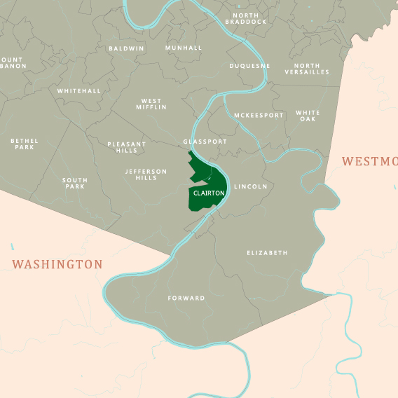 clairton service area map