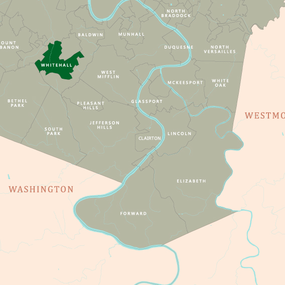 Concrete service area map of whitehall pennsylvania for Angelo Mancuso llc