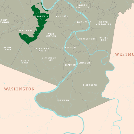 Baldwin Pa Angelo Mancuso Concrete Service area map